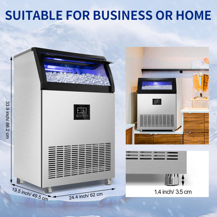 Velivi 250 Lb. Daily Production Cube Clear Ice Freestanding Commercial